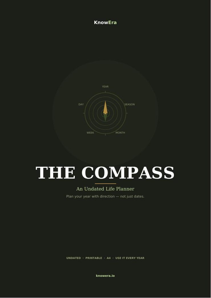 The Compass — Undated Life Planner — KnowEra guide cover