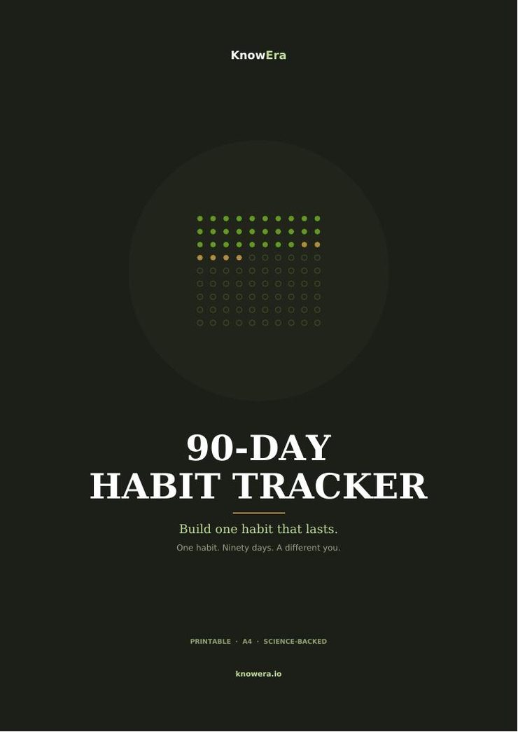 90-Day Habit Tracker — KnowEra guide cover