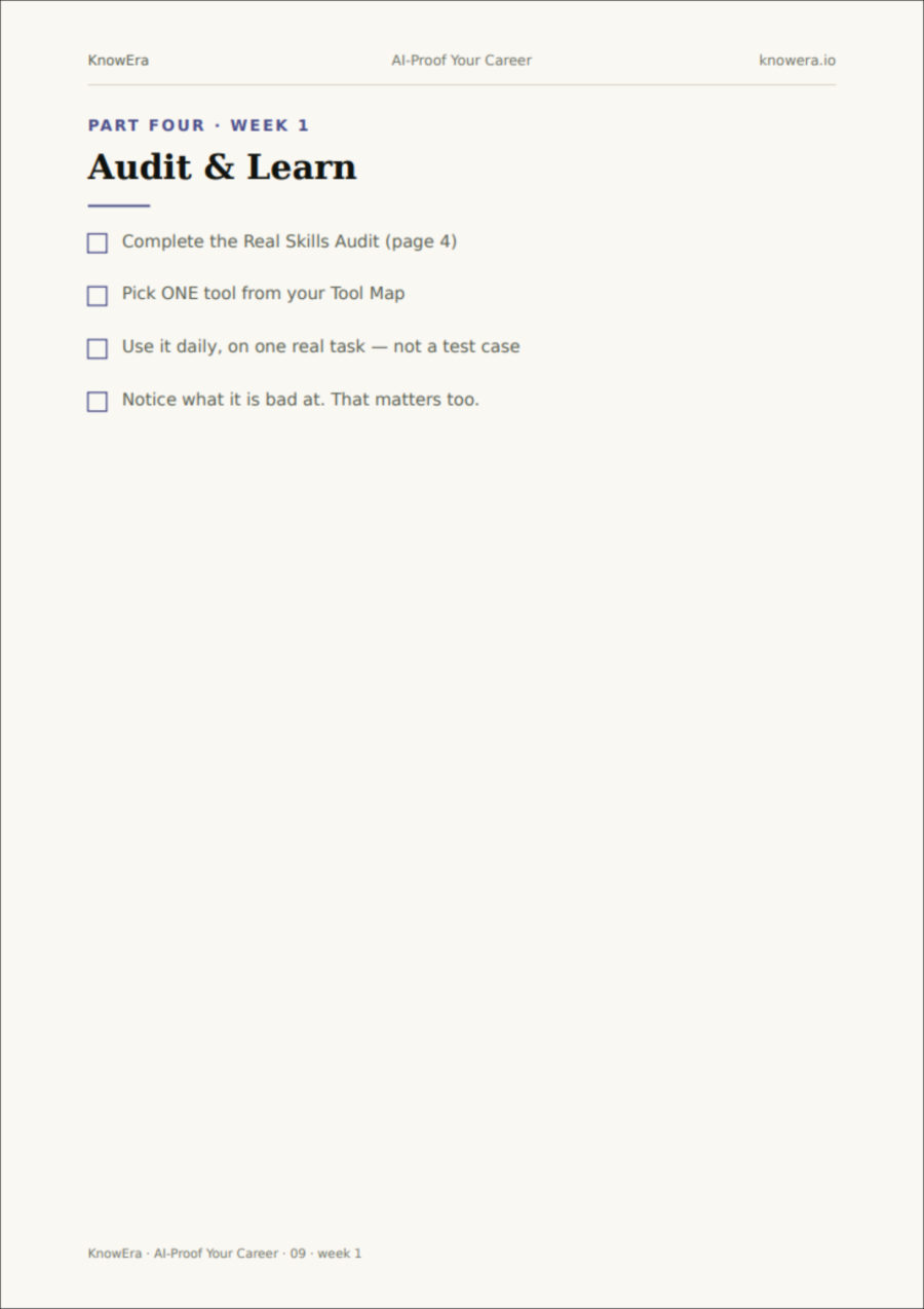 Week 1 of the plan