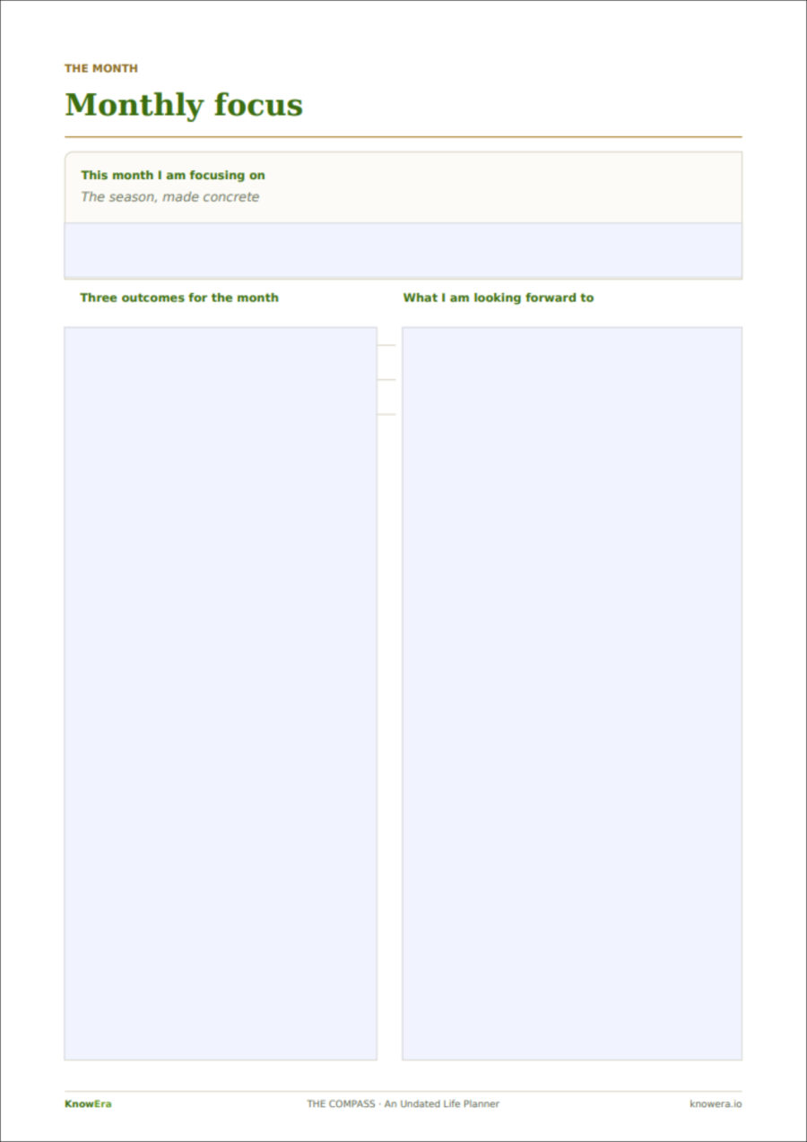 Monthly focus