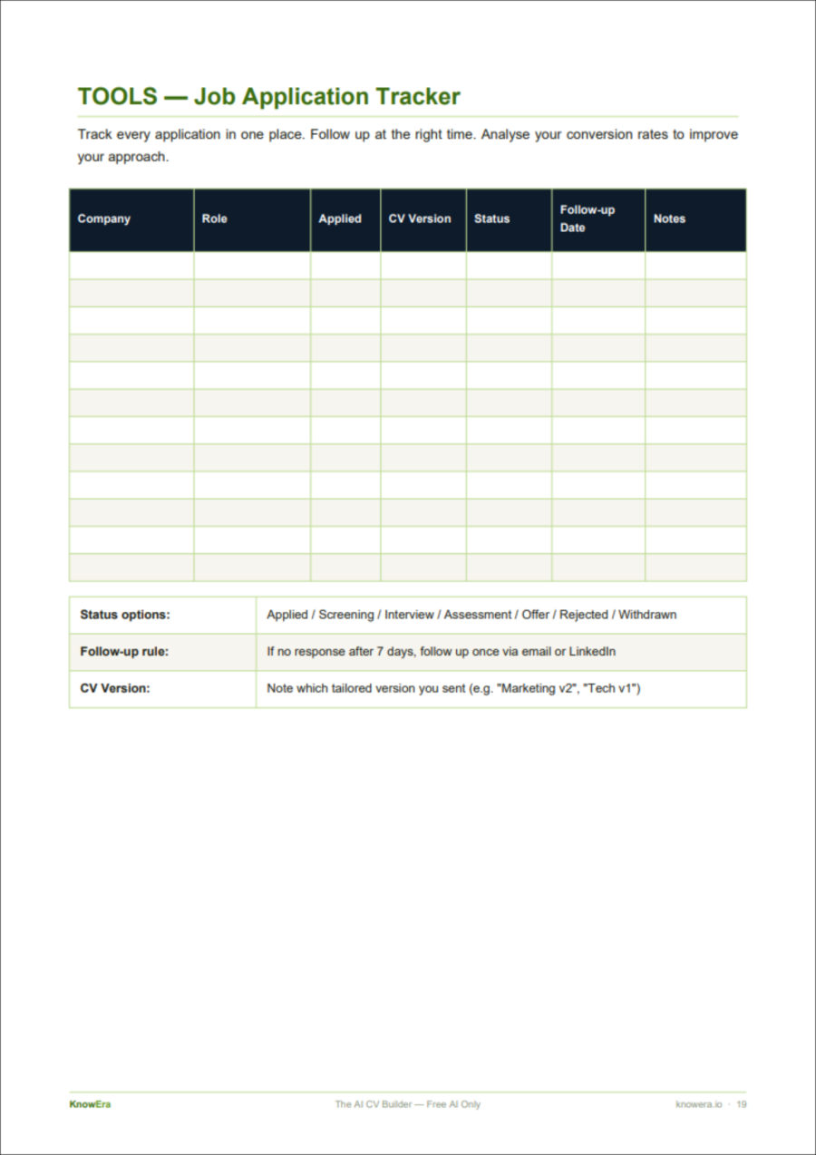 Job application tracker
