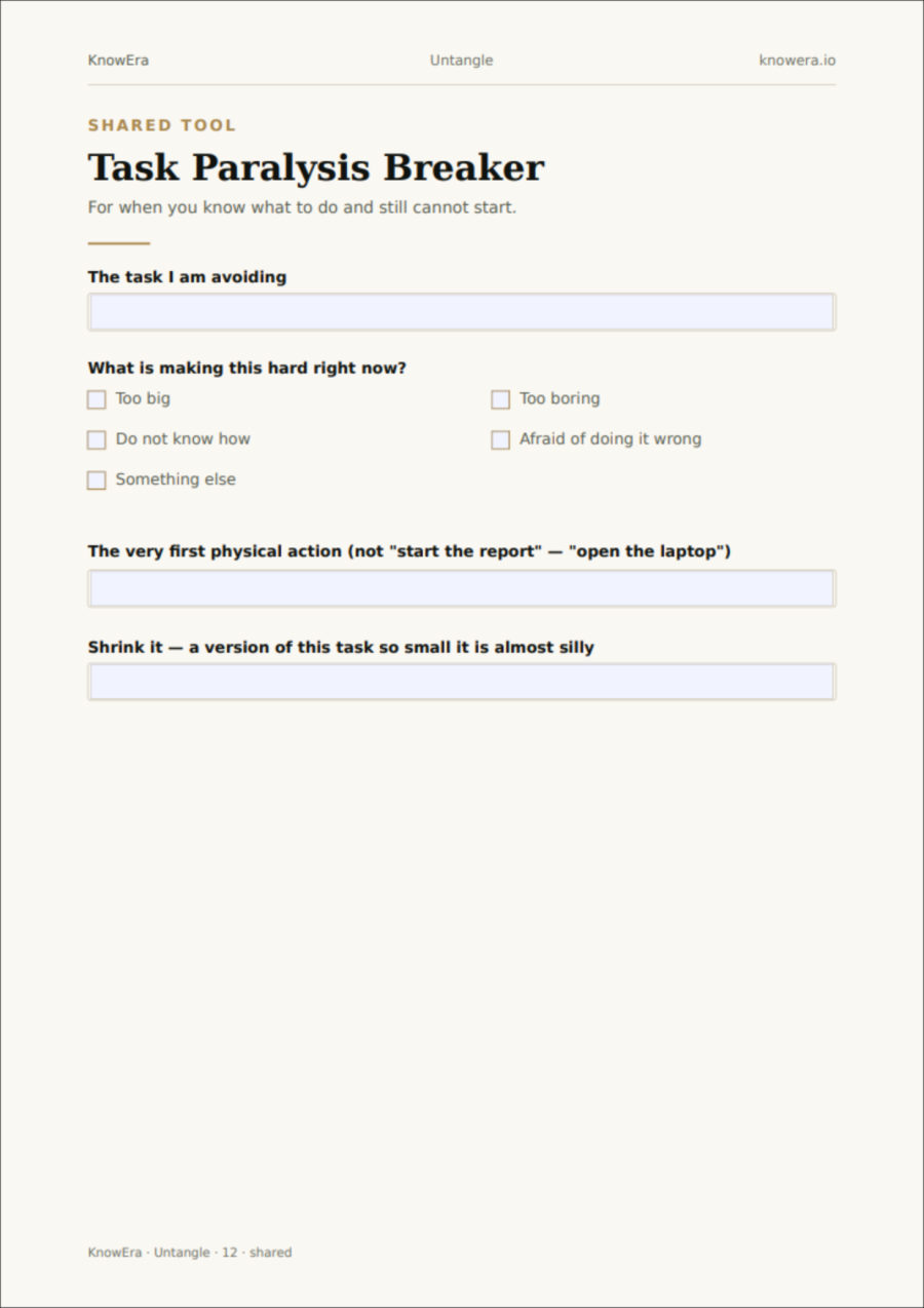 Task paralysis breaker